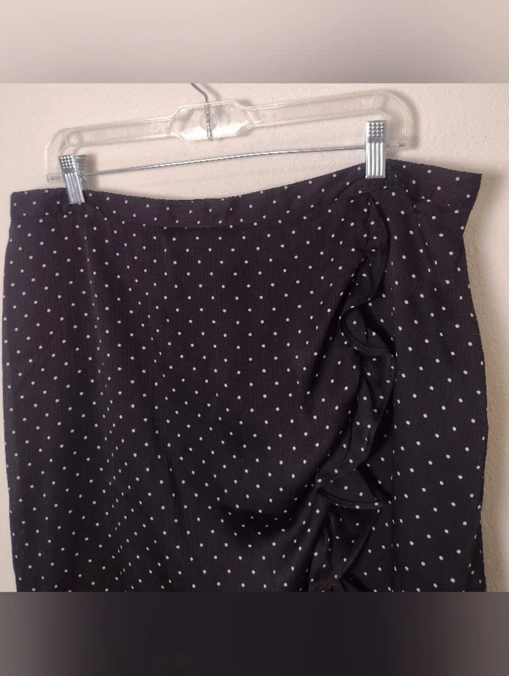 Old Navy NWT Polkadot Crinkle-Crepe Faux Wrap Ruffle Knee Length Mini Skirt XL